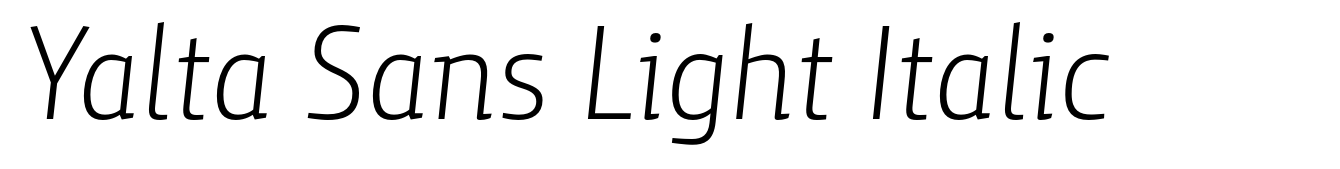 Yalta Sans Light Italic
